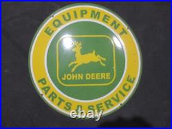 Porcelain John Deere Enamel Metal Sign Plate Size 30 Inches Round