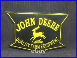 Porcelain John Deere Enamel Metal Sign Plate Size 30 x 19 Inches