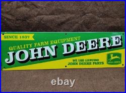 Porcelain John Deere Enamel Metal Sign Plate Size 30x9 Inches