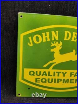 Porcelain John Deere Enamel Metal Sign Plate Size 36 x 18 Inches