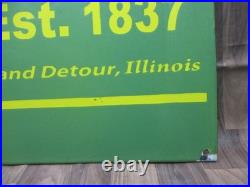 Porcelain John Deere Enamel Metal Sign Plate Size 36 x 18 Inches