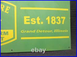 Porcelain John Deere Enamel Metal Sign Plate Size 36 x 18 Inches