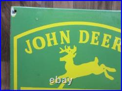 Porcelain John Deere Enamel Metal Sign Plate Size 36 x 18 Inches