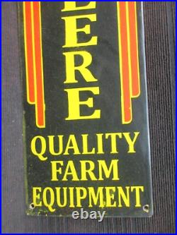 Porcelain John Deere Enamel Metal Sign Plate Size 40 x 10 Inches