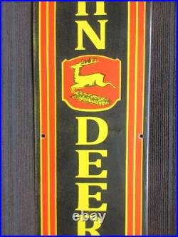Porcelain John Deere Enamel Metal Sign Plate Size 40 x 10 Inches