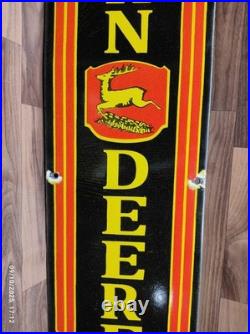 Porcelain John Deere Enamel Metal Sign Plate Size 40 x 10 Inches