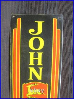 Porcelain John Deere Enamel Metal Sign Plate Size 40 x 10 Inches