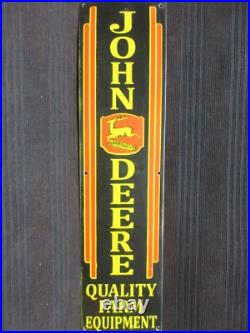 Porcelain John Deere Enamel Metal Sign Plate Size 40 x 10 Inches