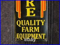 Porcelain John Deere Enamel Metal Sign Plate Size 40 x 12 Inches