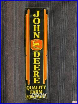 Porcelain John Deere Enamel Metal Sign Plate Size 40 x 12 Inches