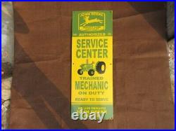 Porcelain John Deere Enamel Metal Sign Plate Size 40 x 15 Inches