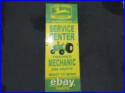 Porcelain John Deere Enamel Metal Sign Plate Size 40 x 15 Inches