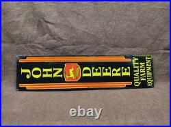 Porcelain John Deere Enamel Metal Sign Plate Size 40x10 Inches