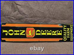 Porcelain John Deere Enamel Metal Sign Plate Size 40x10 Inches