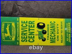 Porcelain John Deere Enamel Metal Sign Plate Size 40x15 Inches