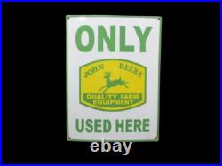 Porcelain John Deere Enamel Sign 24x16 Inches Porcelain John Deere Enamel Sign 24x16 Inches