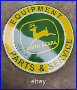 Porcelain John Deere Enamel Sign 30x30 Inches
