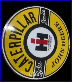 Porcelain John Deere Enamel Sign 30x30 Inches Double Sided