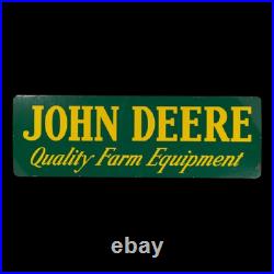 Porcelain John Deere Enamel Sign 36x12 Inches
