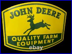 Porcelain John Deere Enamel Sign 42 Inches