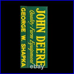 Porcelain John Deere Enamel Sign 42x20 Inches Double Sided