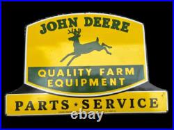 Porcelain John Deere Enamel Sign 42x36 Inches Double Sided