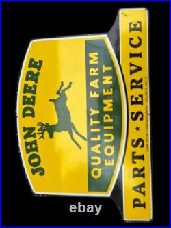 Porcelain John Deere Enamel Sign 42x36 Inches Double Sided