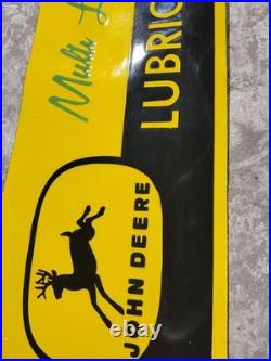 Porcelain John Deere Enamel Sign Size 30 x 13 Inches