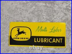Porcelain John Deere Enamel Sign Size 30 x 13 Inches