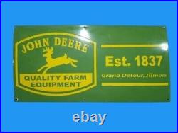 Porcelain John Deere Enamel Sign Size 38x18 Inches