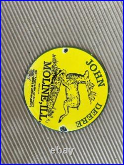 Porcelain John Deere Enamel Sign Size 6 Inches