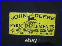 Porcelain John Deere Farm Enamel Metal Sign Plate Size 30 x 15 Inches