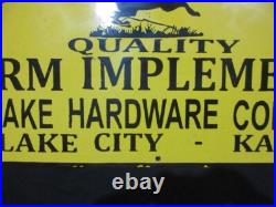 Porcelain John Deere Farm Enamel Metal Sign Plate Size 30 x 15 Inches