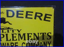 Porcelain John Deere Farm Enamel Metal Sign Plate Size 30 x 15 Inches