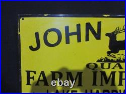 Porcelain John Deere Farm Enamel Metal Sign Plate Size 30 x 15 Inches