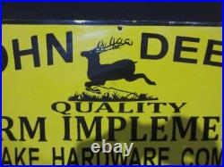 Porcelain John Deere Farm Enamel Metal Sign Plate Size 30 x 15 Inches