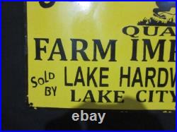 Porcelain John Deere Farm Enamel Metal Sign Plate Size 30 x 15 Inches