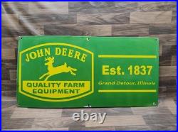 Porcelain John Deere Farm Enamel Metal Sign Plate Size 36 x 18 Inches Porcelain John Deere Farm Enamel Metal Sign Plate Size 36 x 18 Inches