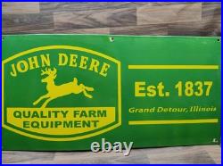 Porcelain John Deere Farm Enamel Metal Sign Plate Size 36 x 18 Inches