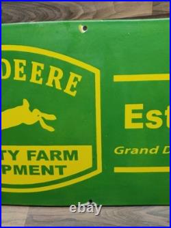 Porcelain John Deere Farm Enamel Metal Sign Plate Size 36 x 18 Inches