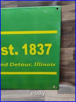 Porcelain John Deere Farm Enamel Metal Sign Plate Size 36 x 18 Inches