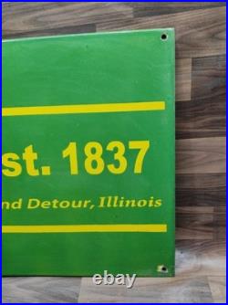 Porcelain John Deere Farm Enamel Metal Sign Plate Size 36 x 18 Inches
