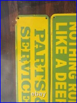 Porcelain John Deere Farm Equipment Enamel Metal Sign Size 28.5 x 17.5 Inches