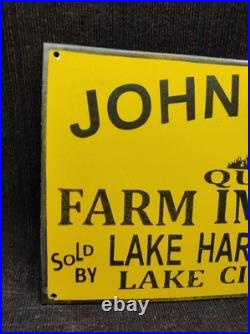 Porcelain John Deere Farm Implements Enamel Metal Sign Plate Size 30 x 18 Inch Porcelain John Deere Farm Implements Enamel Metal Sign Plate Size 30 x 18 Inch