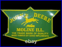 Porcelain John Deere Farm Implements Enamel Metal Sign Size 60 x 36 Inches Porcelain John Deere Farm Implements Enamel Metal Sign Size 60 x 36 Inches