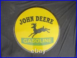 Porcelain John Deere Gasoline Enamel Metal Plate Sign Plate Size 30 Round