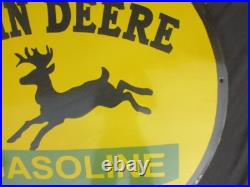 Porcelain John Deere Gasoline Enamel Metal Plate Sign Plate Size 30 Round