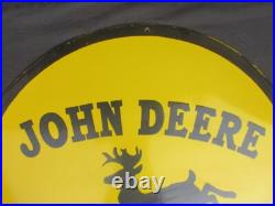 Porcelain John Deere Gasoline Enamel Metal Plate Sign Plate Size 30 Round