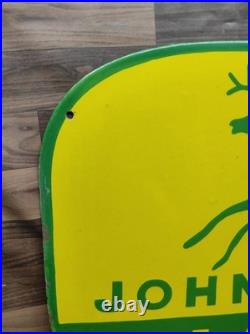 Porcelain John Deere LANZ Enamel Metal Sign Size 30 x 22 Inches