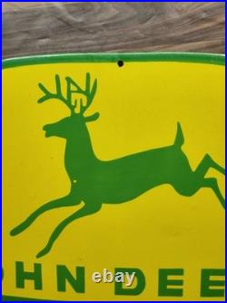Porcelain John Deere LANZ Enamel Metal Sign Size 30 x 22 Inches